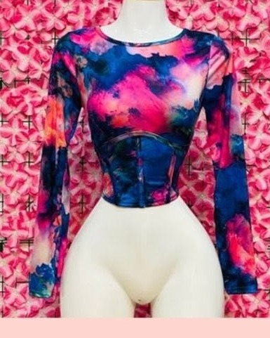 Blusa de manga larga estampado tie dye