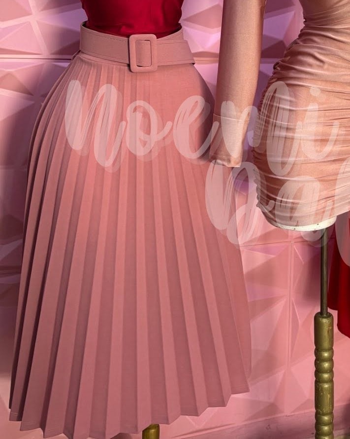 Falda plisada midi