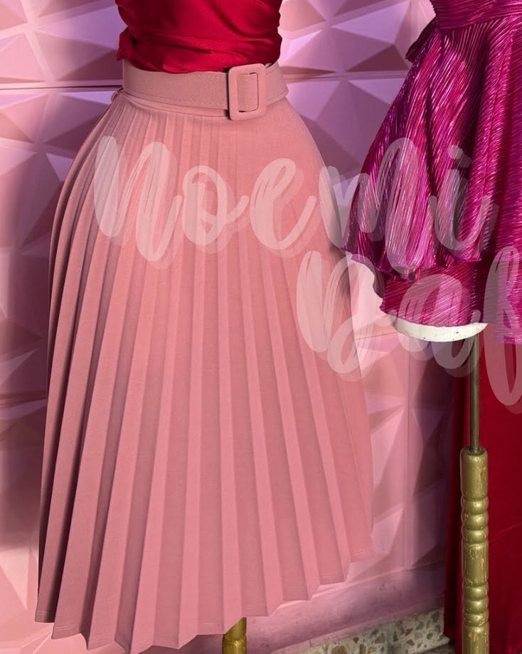 Falda plisada midi