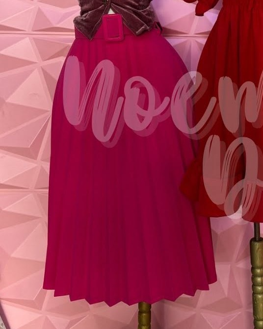 Falda plisada midi