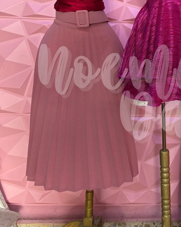Falda plisada midi