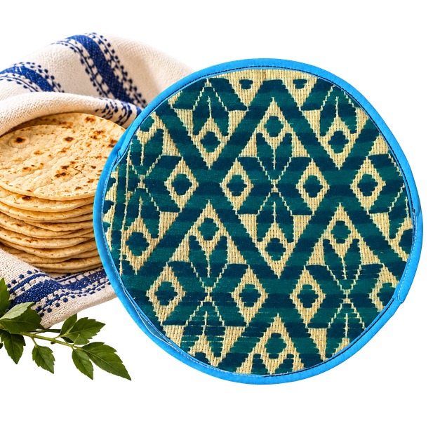 Tortillero artesanal tejido con diseño mazahua