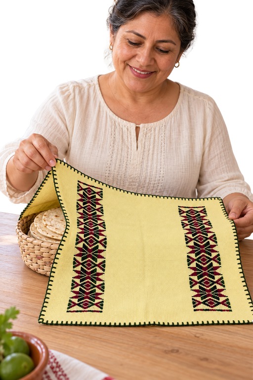 Servilletas artesanales bordadas mazahua (par)