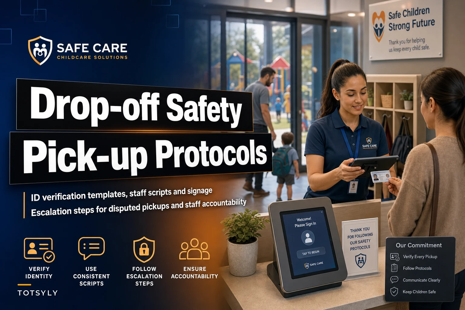 Practical drop-off and pick-up procedures: ID checks, staff scripts and escalation steps