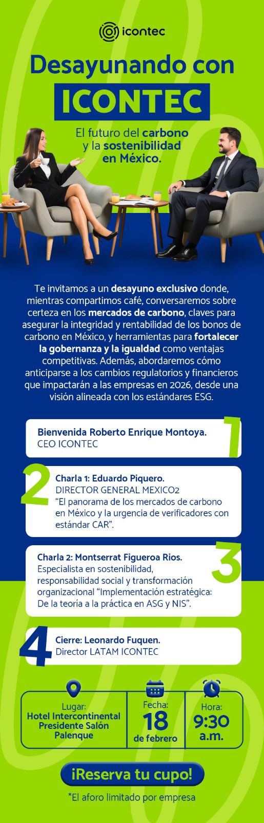 Desayunando con ICONTEC: El futuro del carbono y la sostenibilidad en México