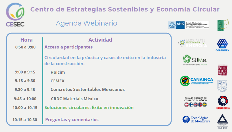 Webinario 10. Serie de webinarios sobre sostenibilidad y circularidad. "Economía circular en la industria de la construcción"