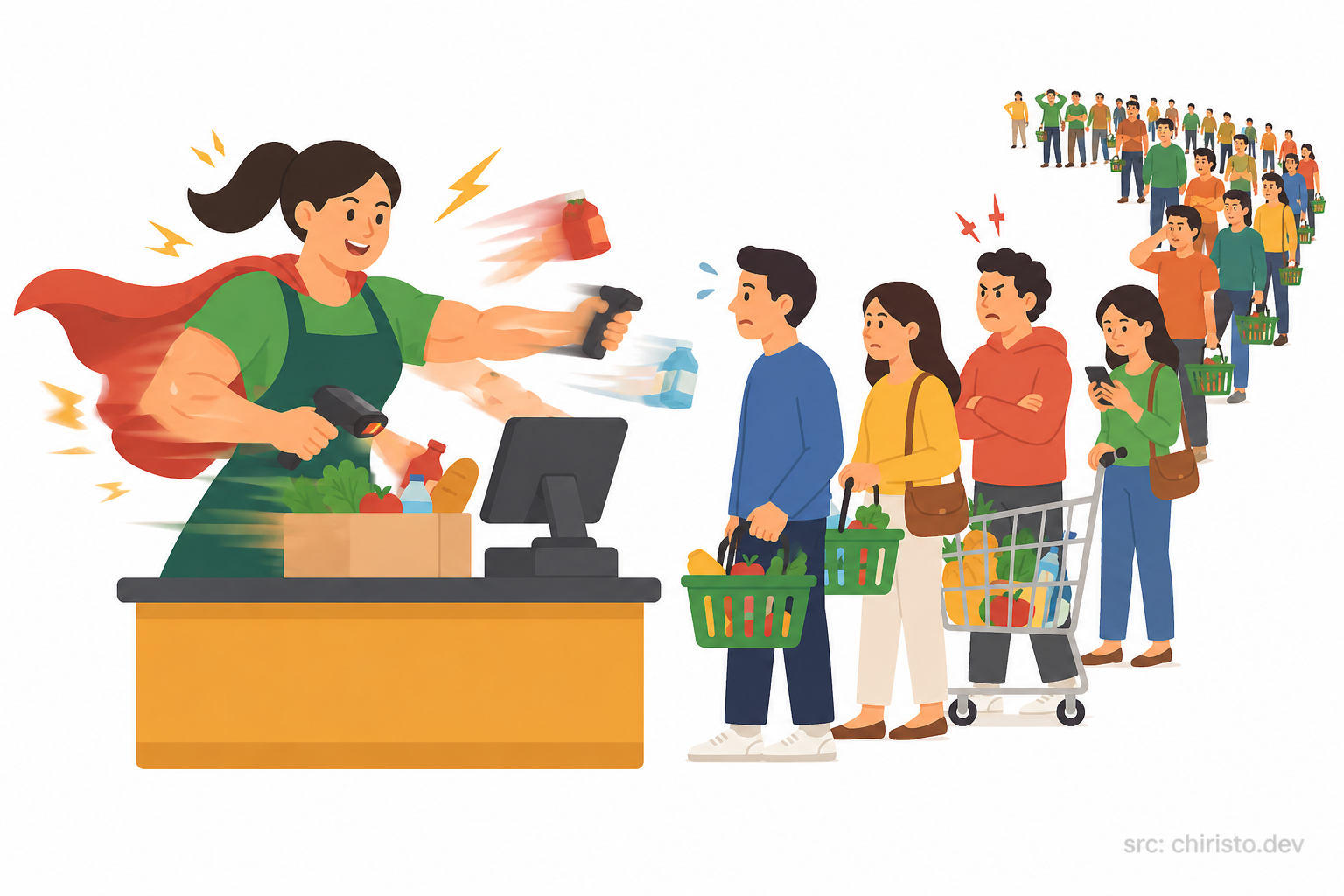 Super cashier — one powerful server