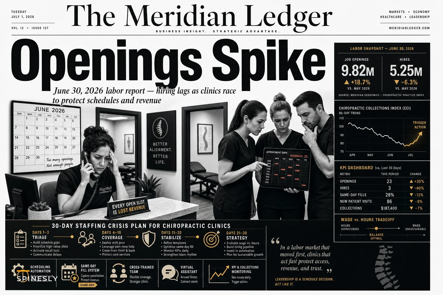 Job Openings Spike but Hiring Slows: Rapid Staffing, Scheduling and Revenue Protectors for Chiropractic Clinics