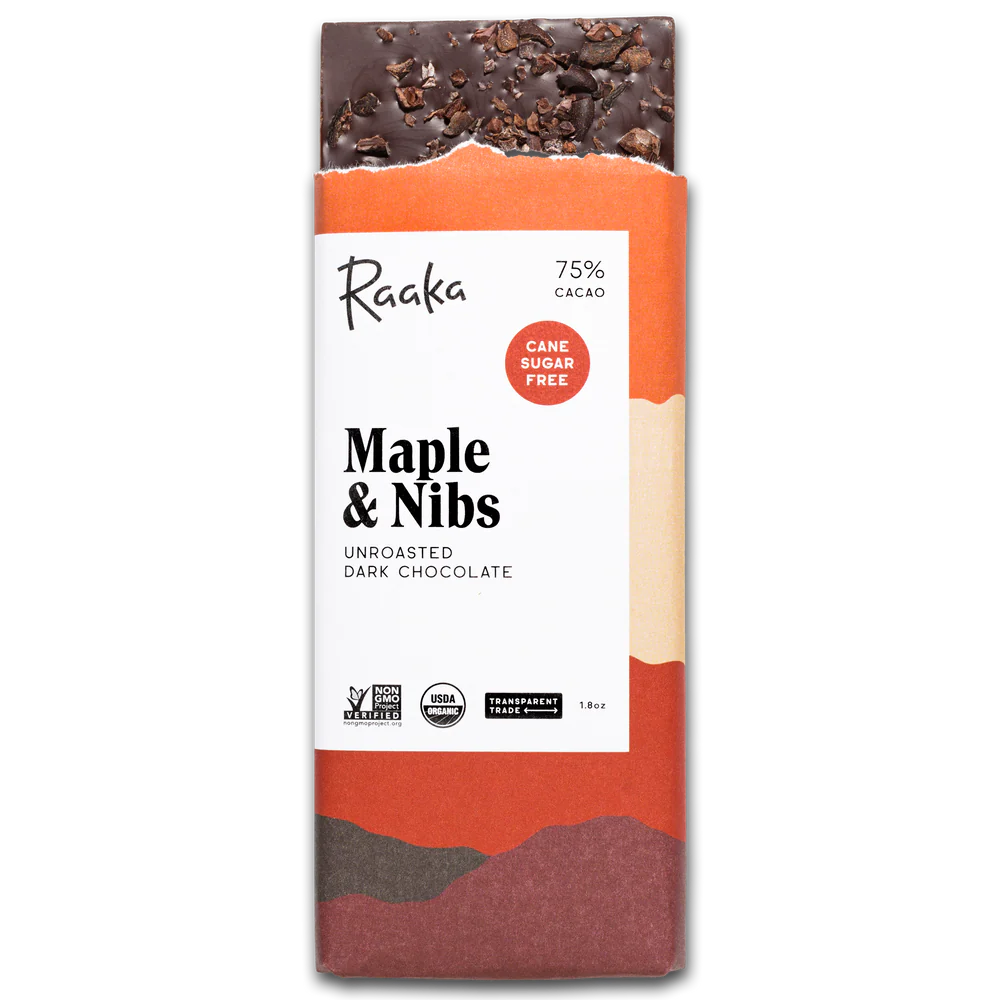 Maple & Nibs by Raaka - 73% chocolate bar