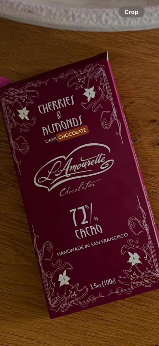 Cherries and Almonds by L'Amourette - 69% chocolate bar