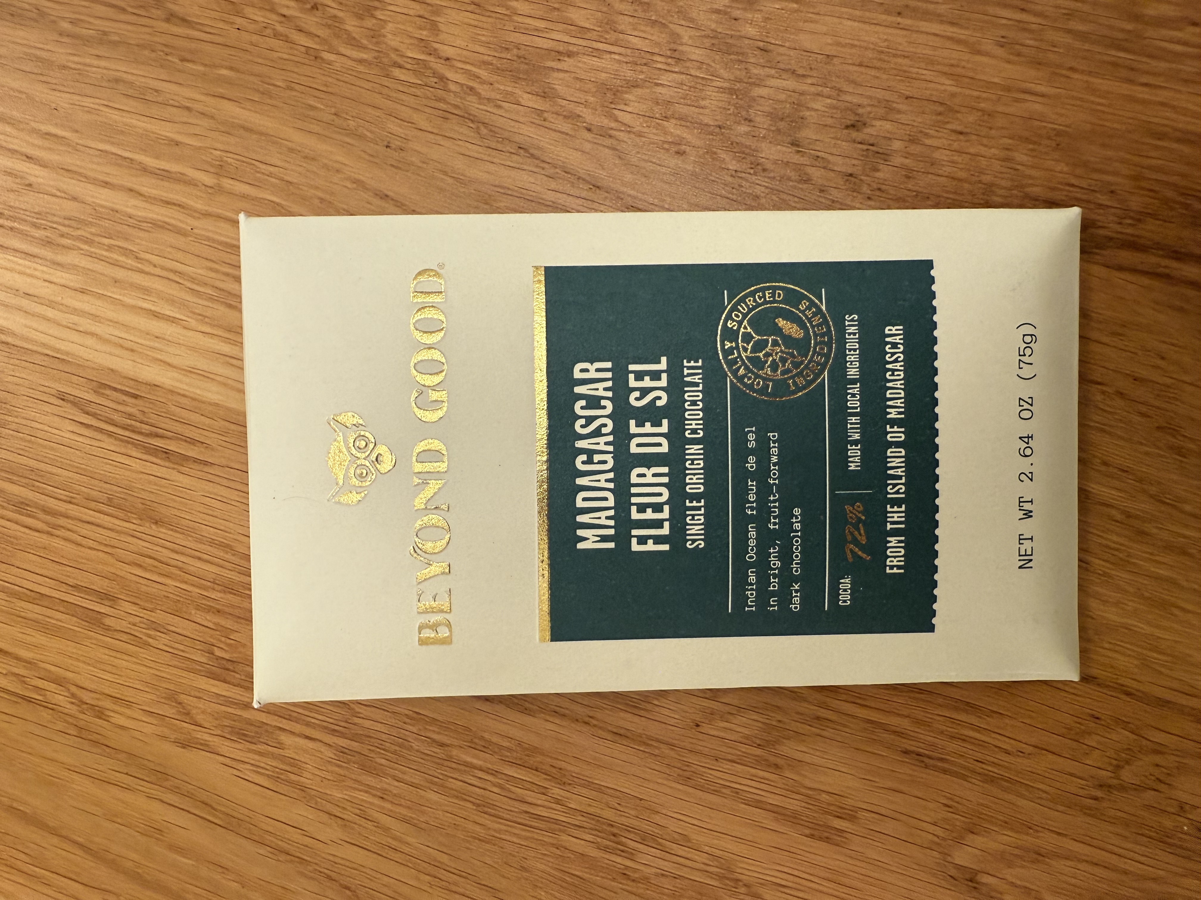 Madagascar Fleur de Sel by Beyond Good - 72% chocolate bar