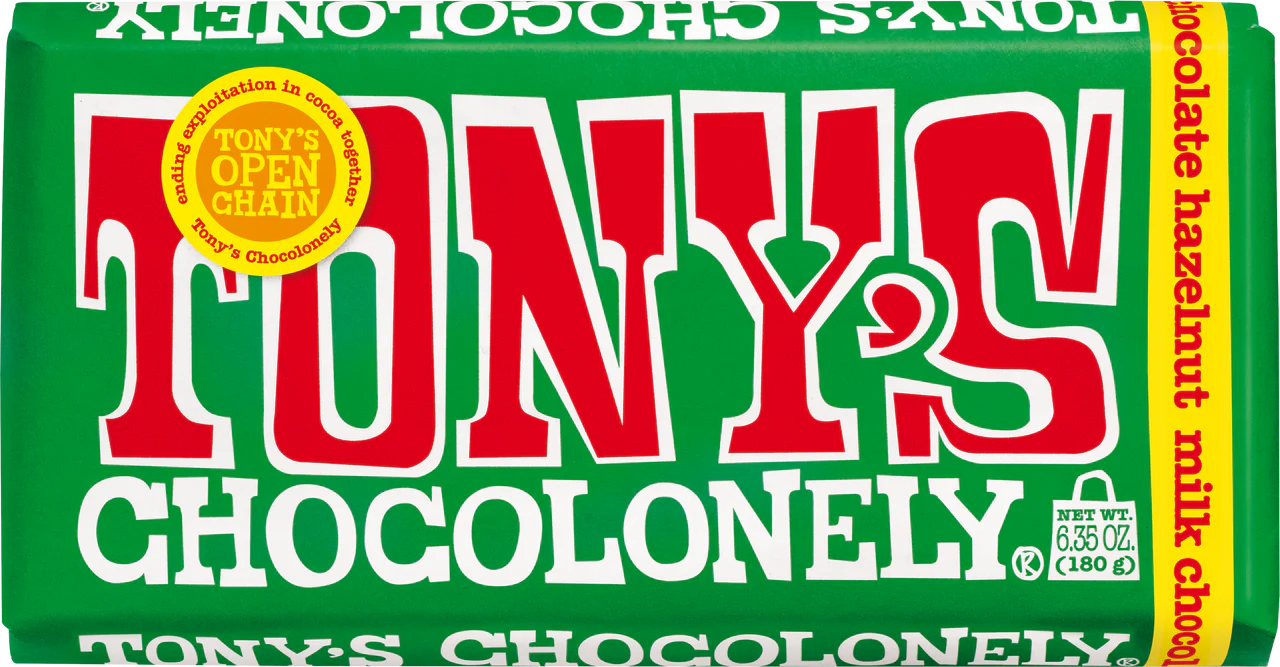 milk hazelnut 32% by Tony's Chocolonely - 32% chocolate bar