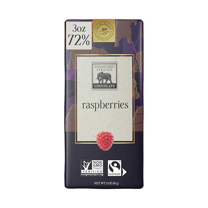 Grizzly Dark Raspberry by Endangered Species - 71% chocolate bar