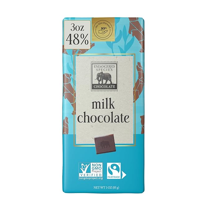 Milk Chocolate Bar (48% cocoa) by Endangered Species - 48% chocolate bar