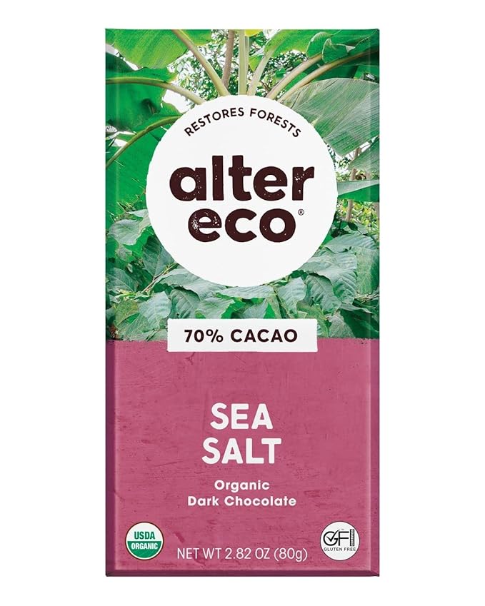 Dark Chocolate Sea Salt by Alter Eco - 70% chocolate bar