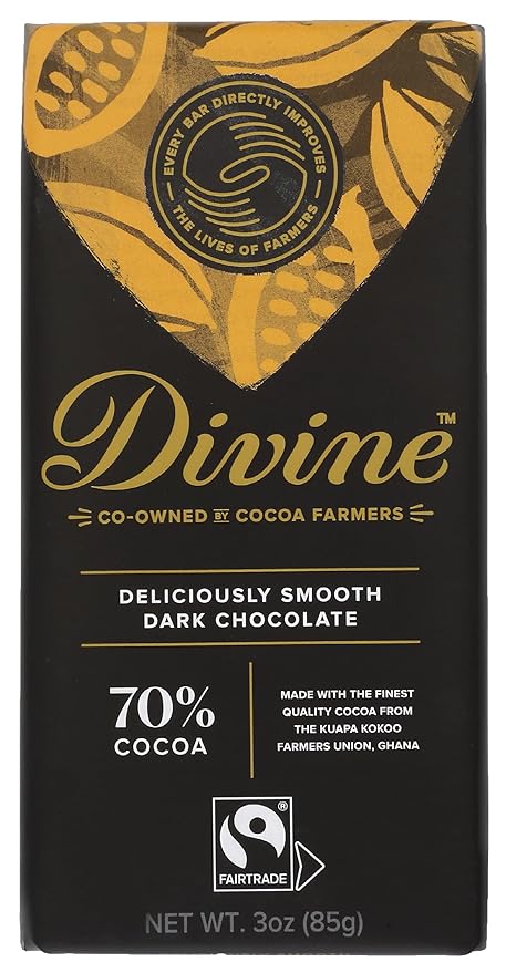 dark chocolate 70% by Divine - 70% chocolate bar