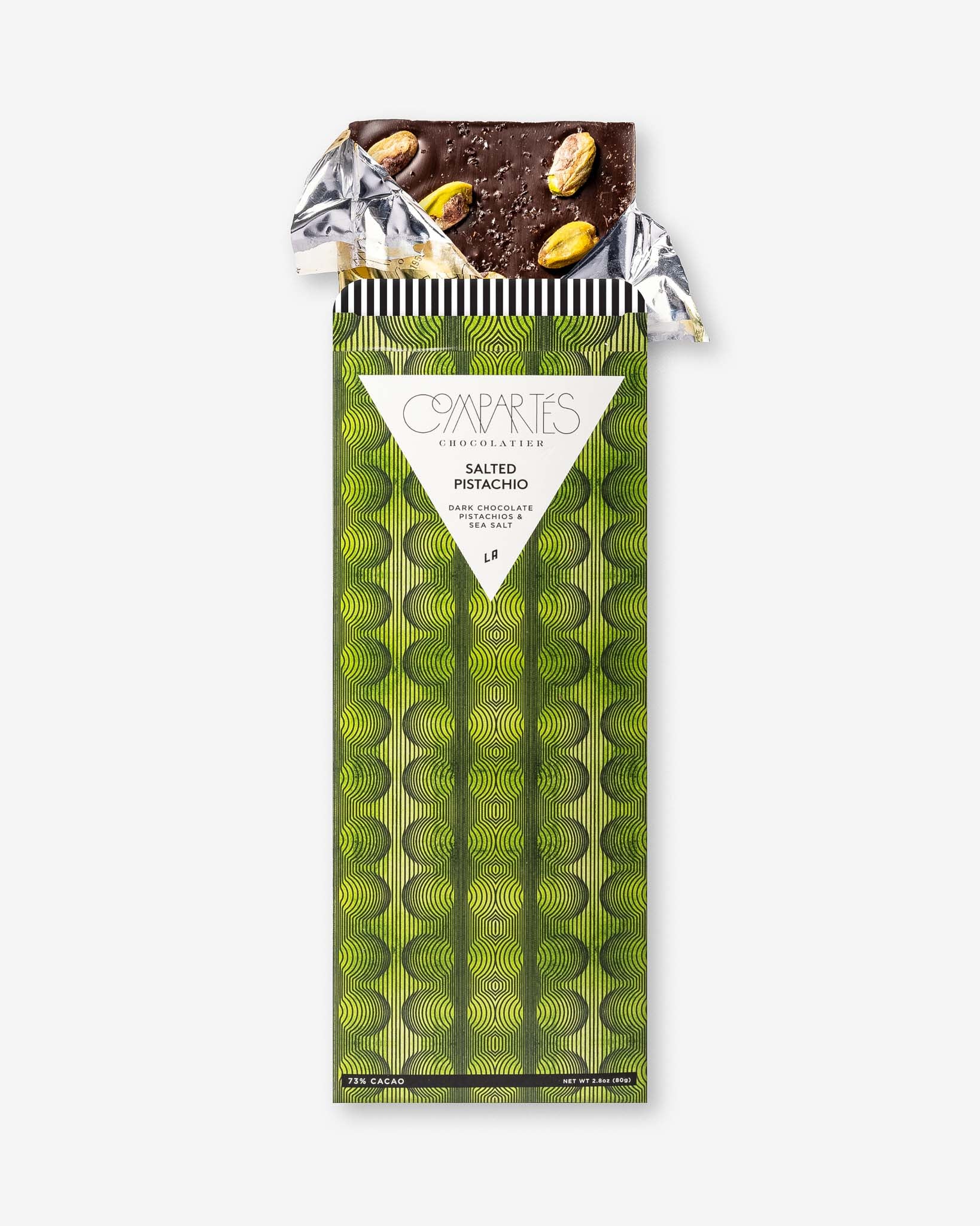 Salted Pistachio Chocolate Bar by Compartes - % chocolate bar