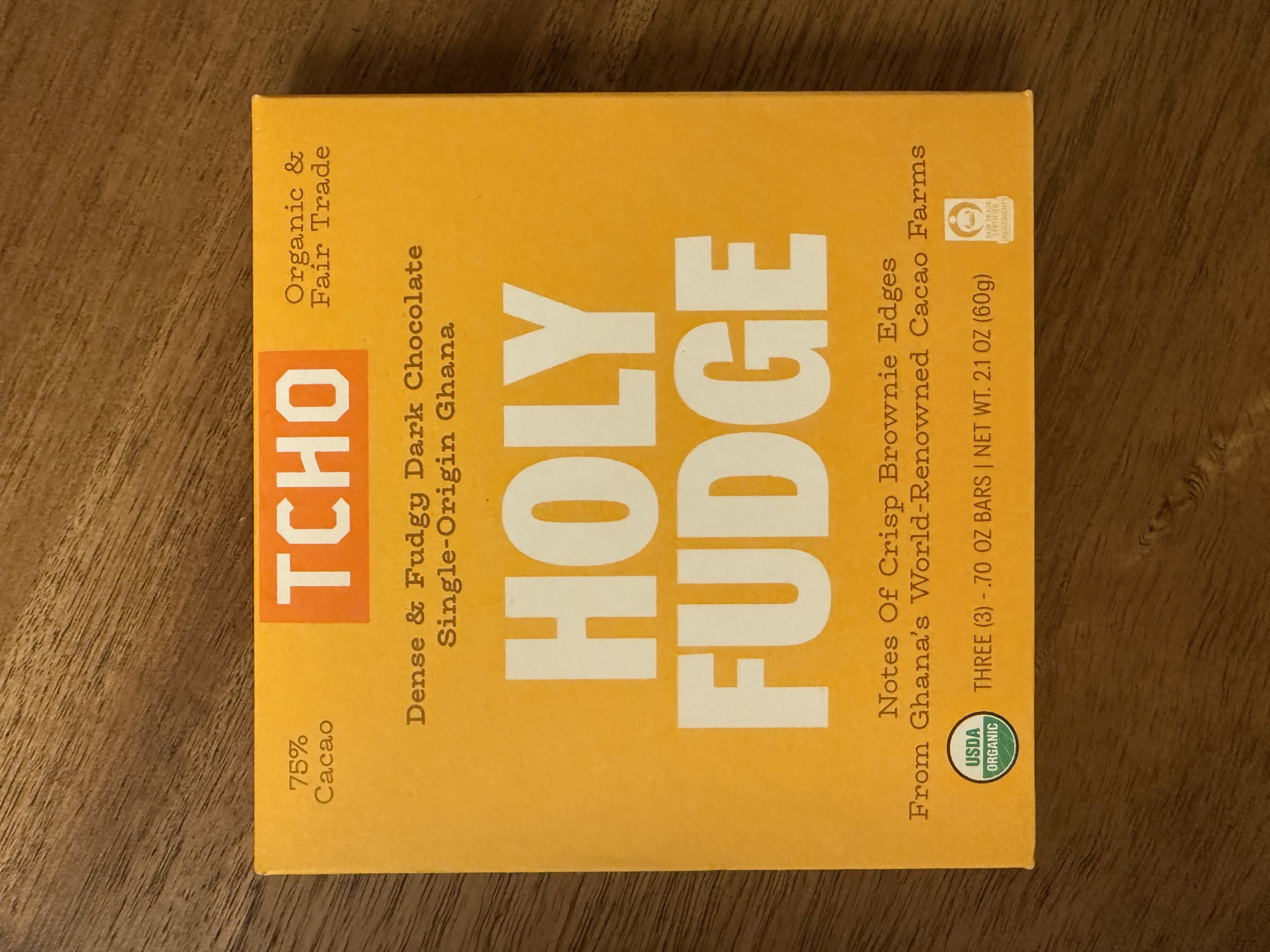 Holy Fudge by Tcho - 75% chocolate bar