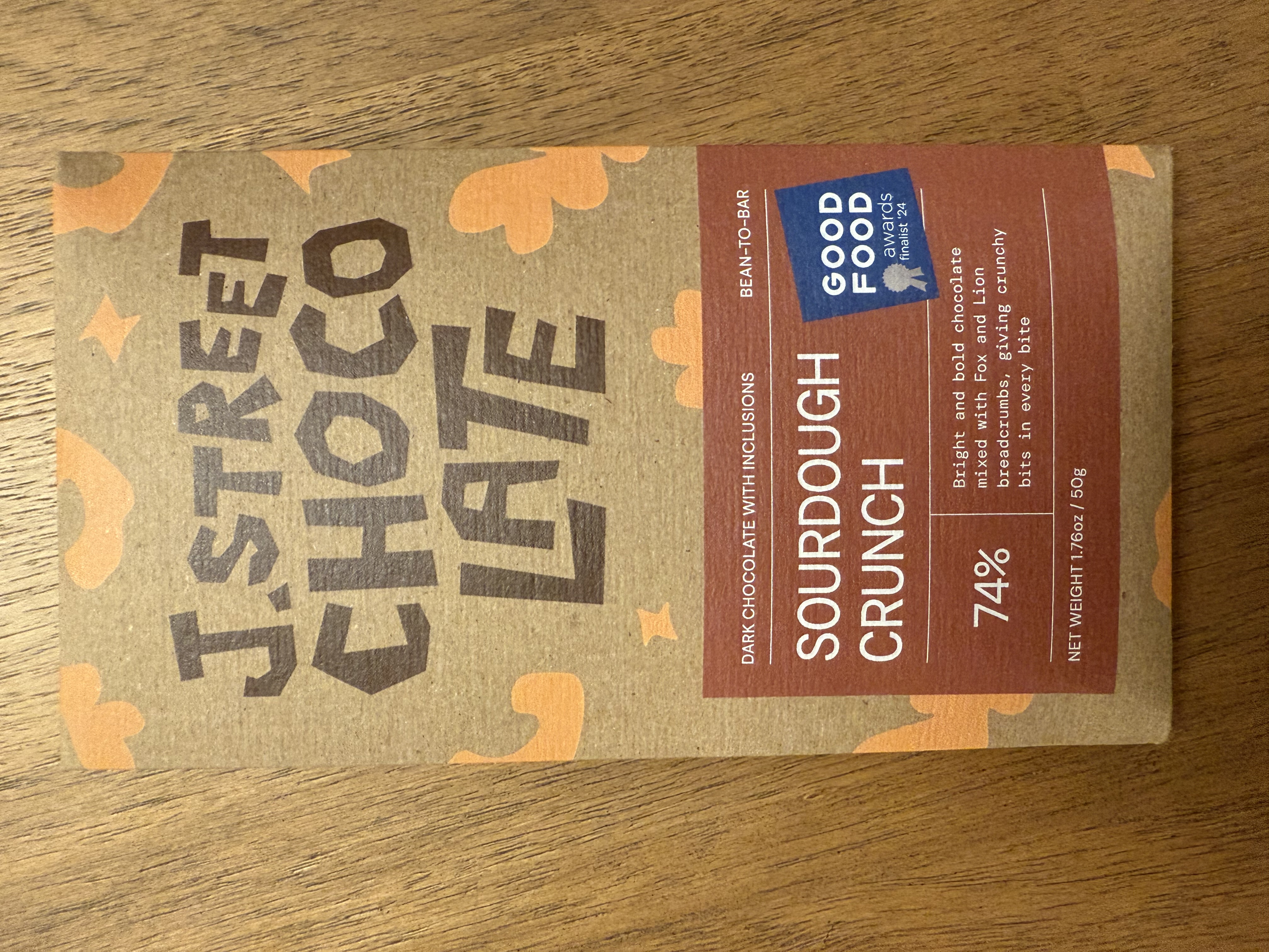 Sourdough Crunch by J Street Chocolate - 74% chocolate bar