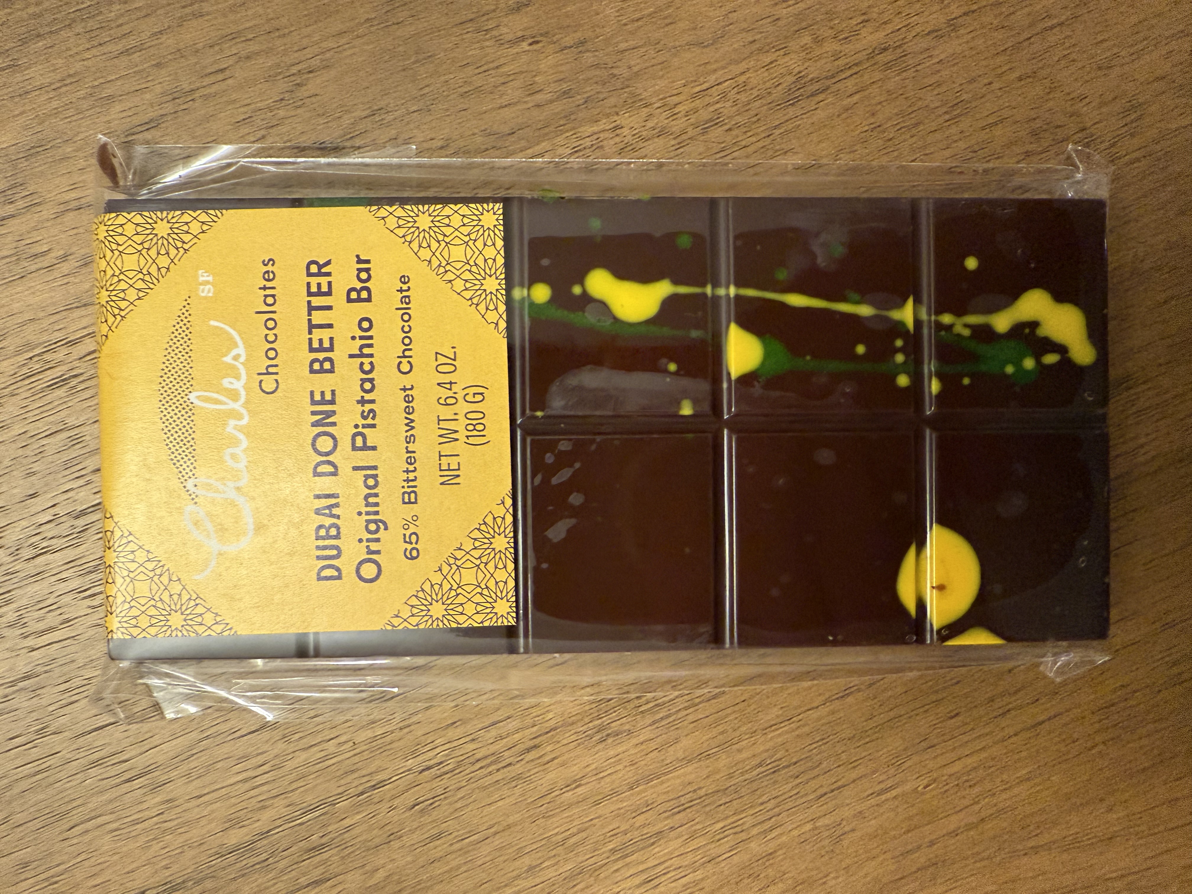 Dubai Done Better by Charles Chocolates - 65% chocolate bar