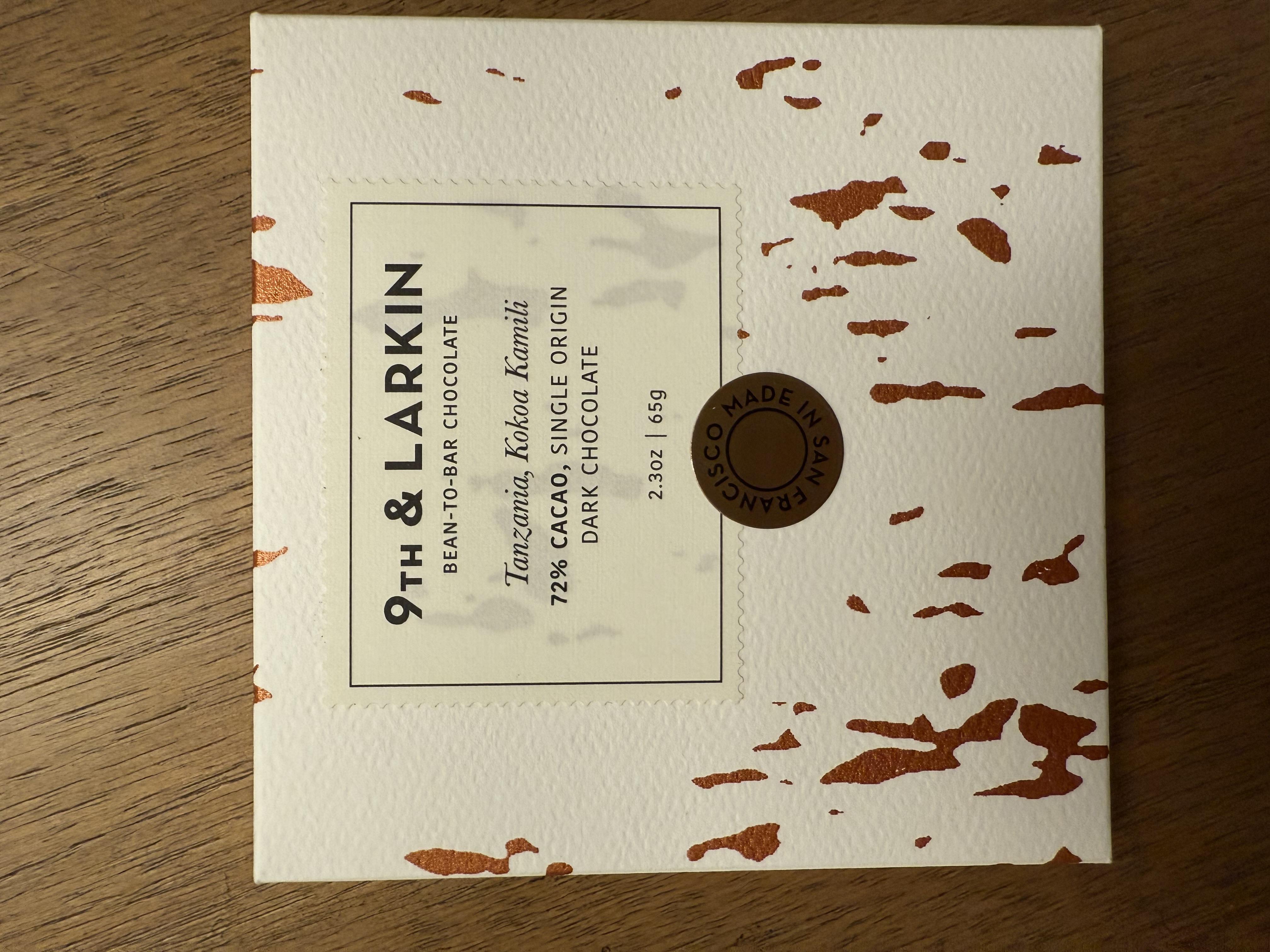 Kokoa Kamili, Tanzania, 72% Cacao by 9th & Larkin - 72% chocolate bar