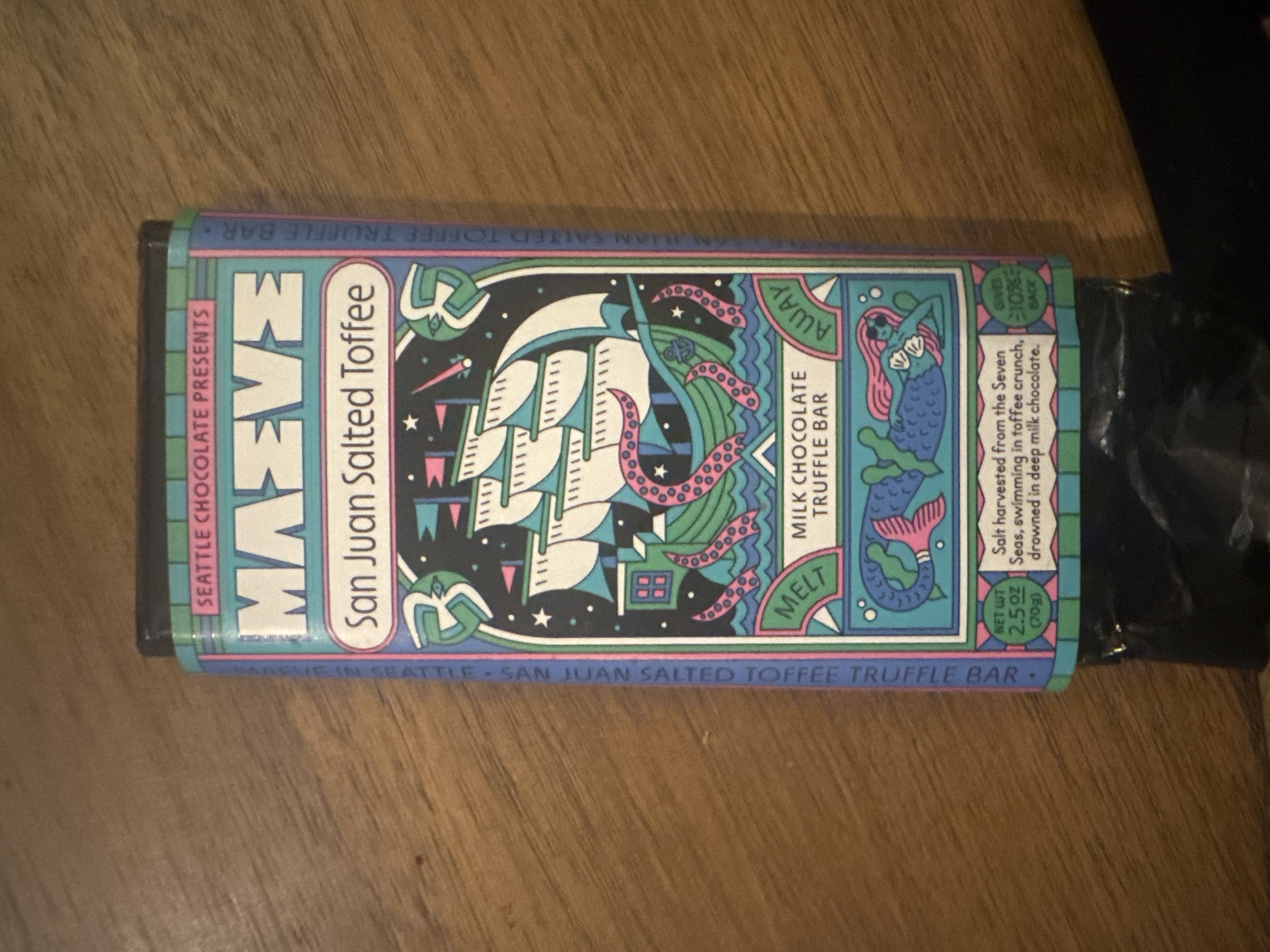 San Juan Salted Toffee by MAEVE - % chocolate bar