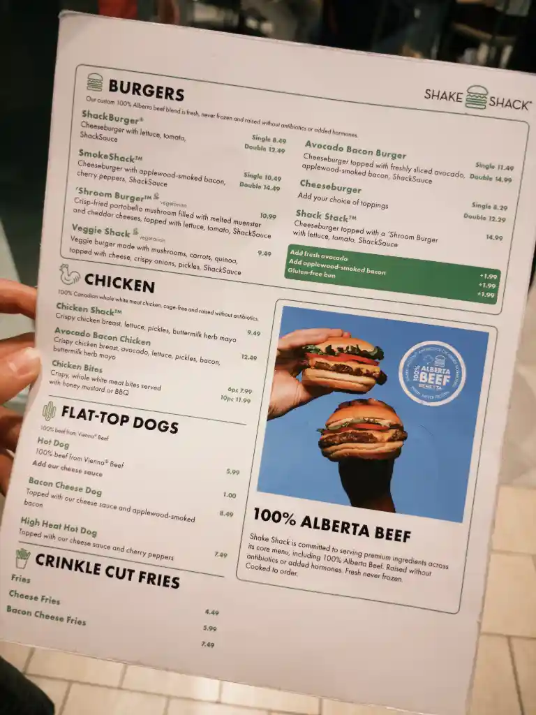Shake Shack - CF Chinook Centre 菜單相片 1