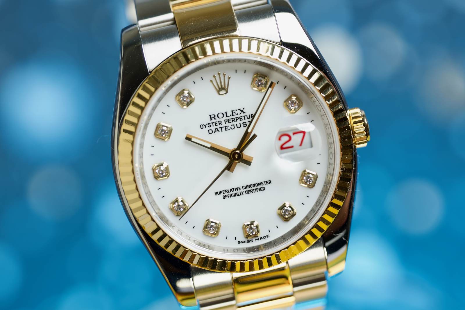 Rolex Datejust 36 Silver Diamond Dial