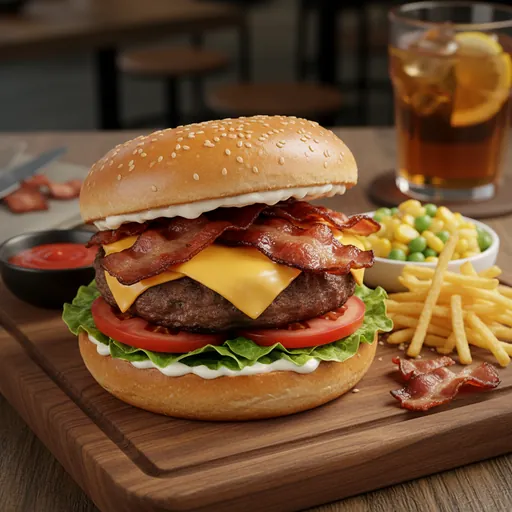 (X Bacon) Bacon Cheeseburger Sandwich