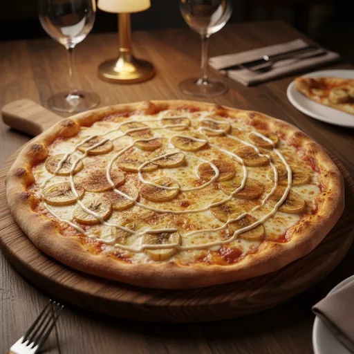 Banana and Canela Sweet Pizza