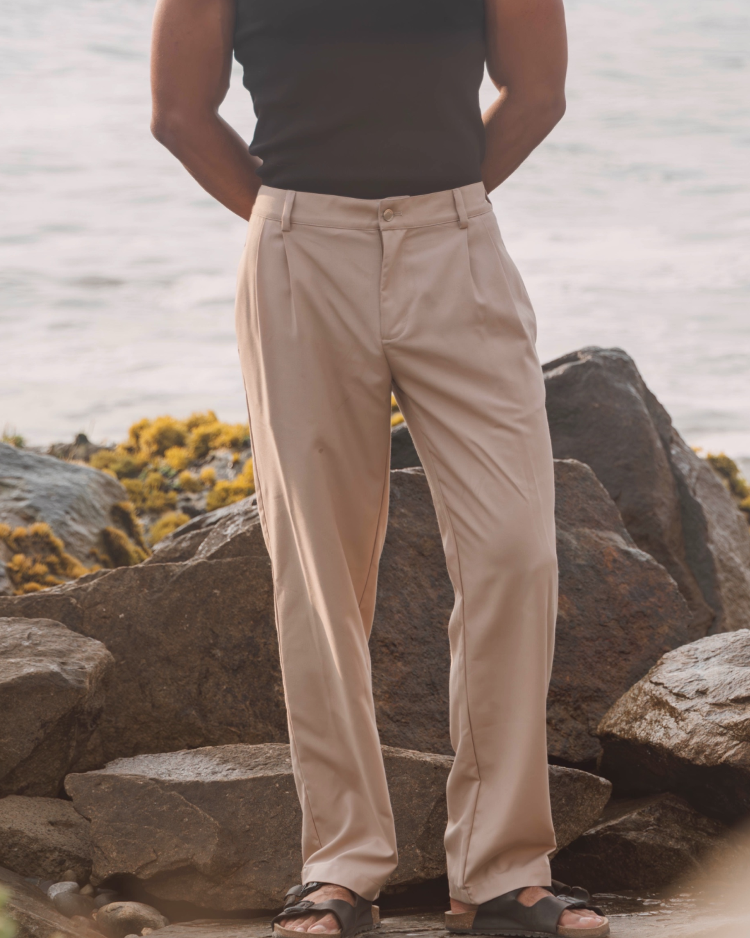 Pantalón lino sastre - BEIGE - Imagen 2