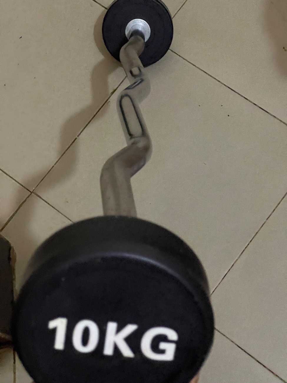 fixed rubber barbell 10kg - Image 1