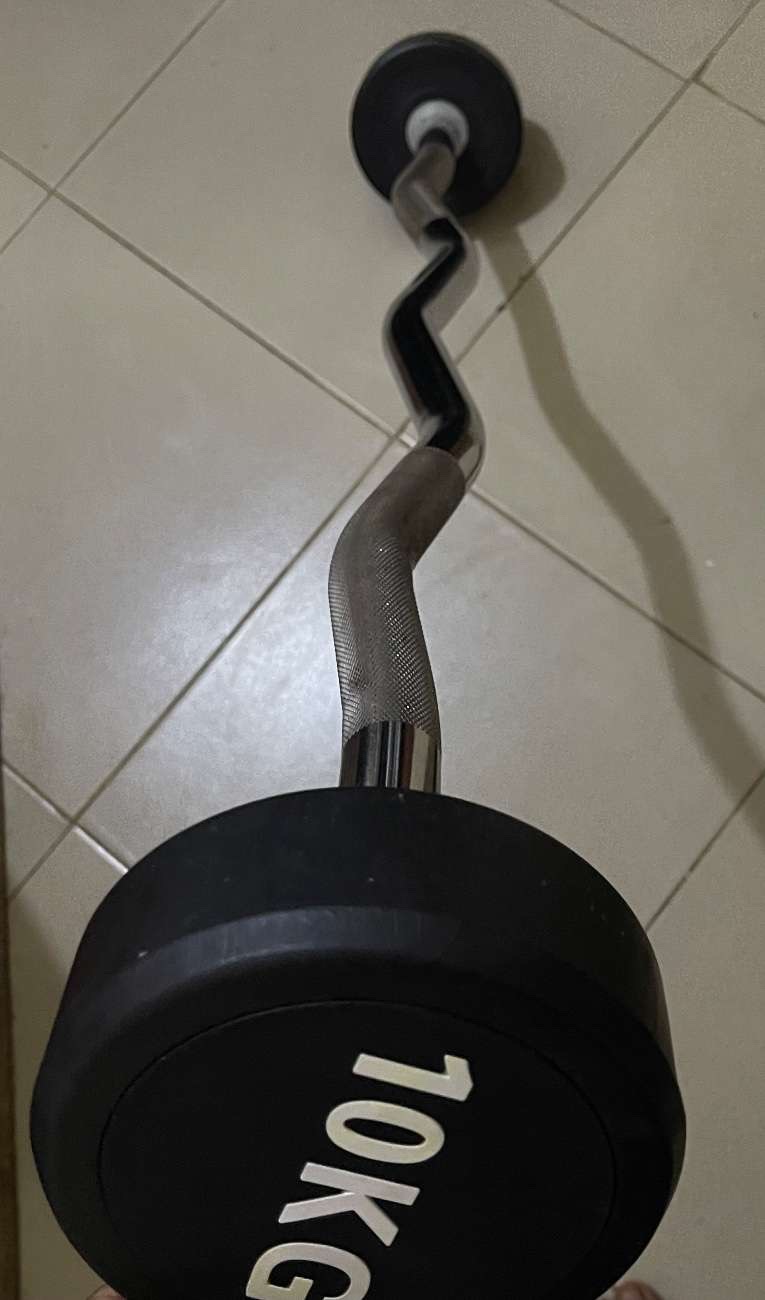 fixed rubber barbell 10kg thumbnail 4