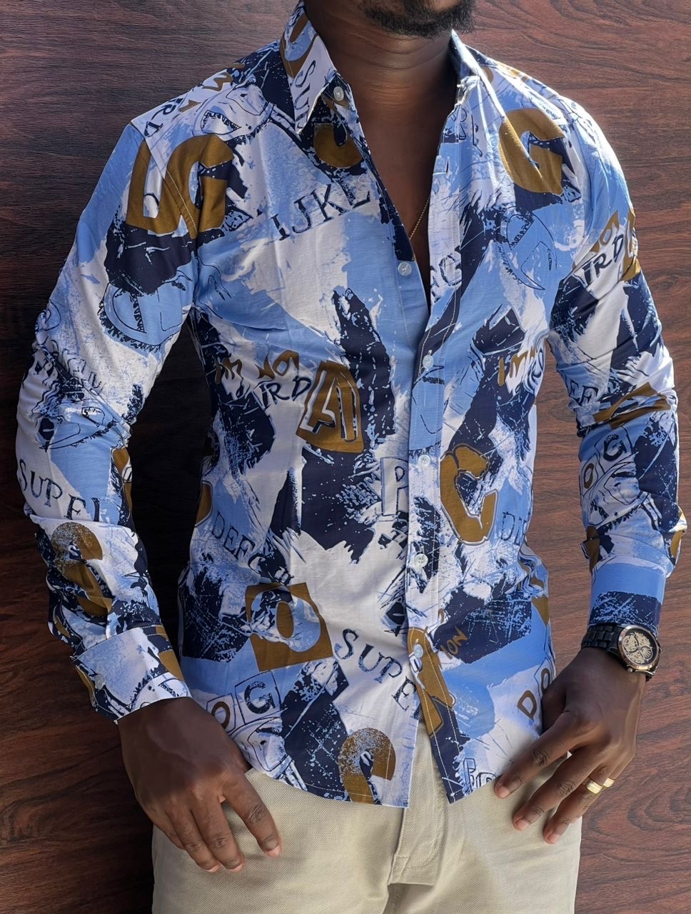 Men’s long-sleeve casual button-up shirt thumbnail 2