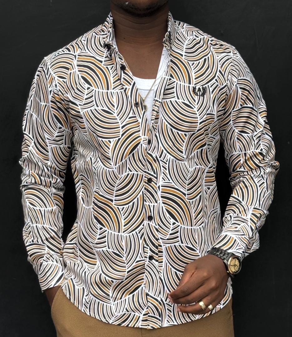 Men’s long-sleeve casual button-up shirt - Image 1