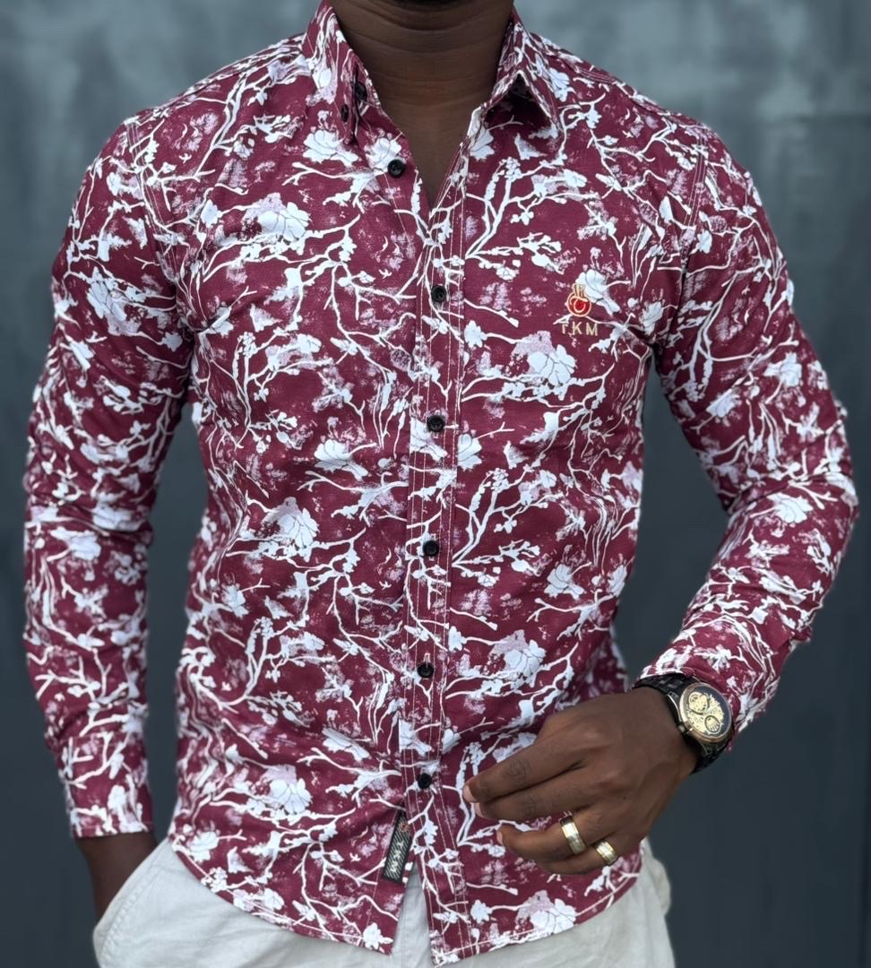 Men’s long-sleeve casual button-up shirt thumbnail 4