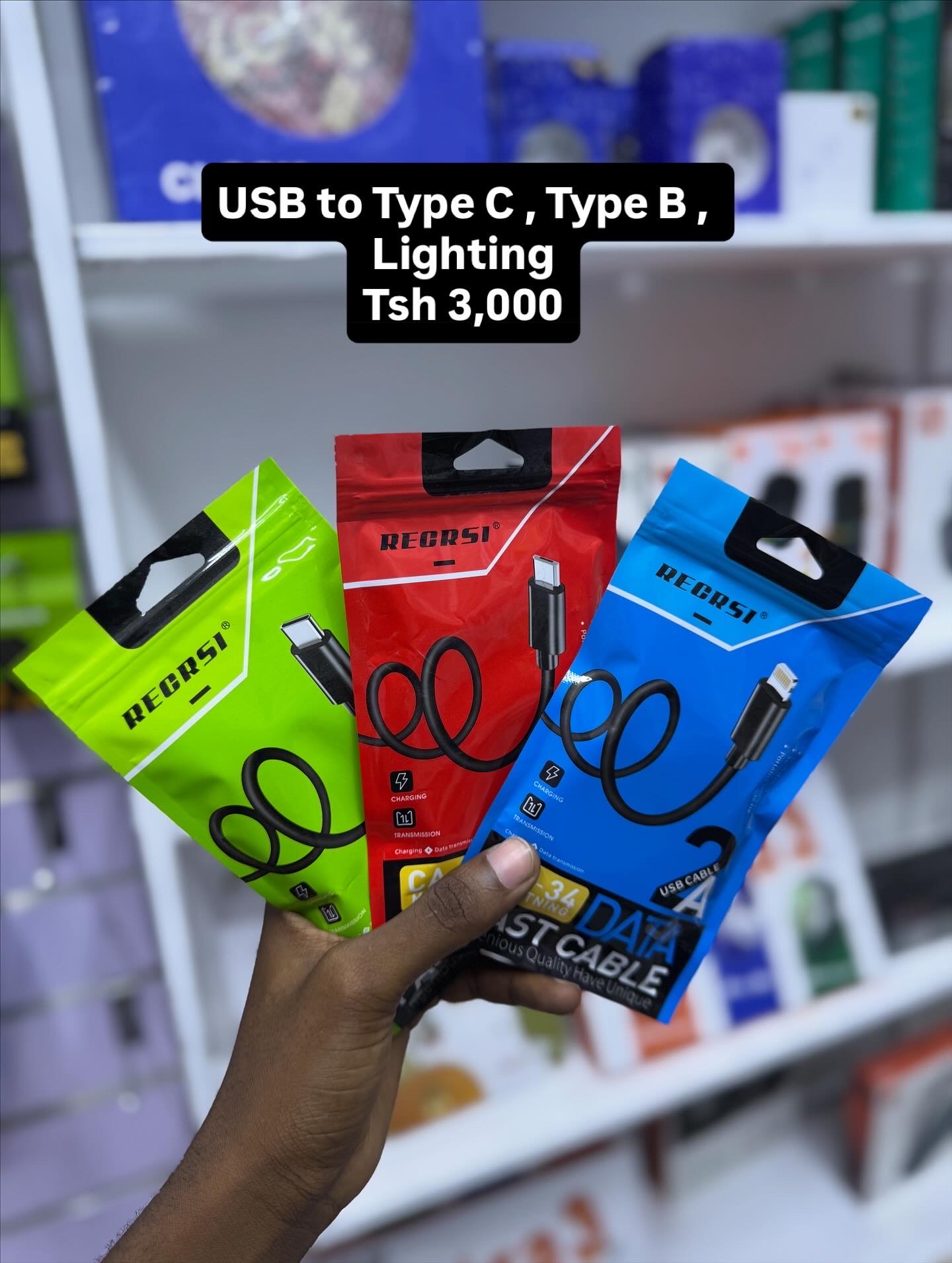 Recrcsi Type C , Lightining & Micro USB Cable - Image 1
