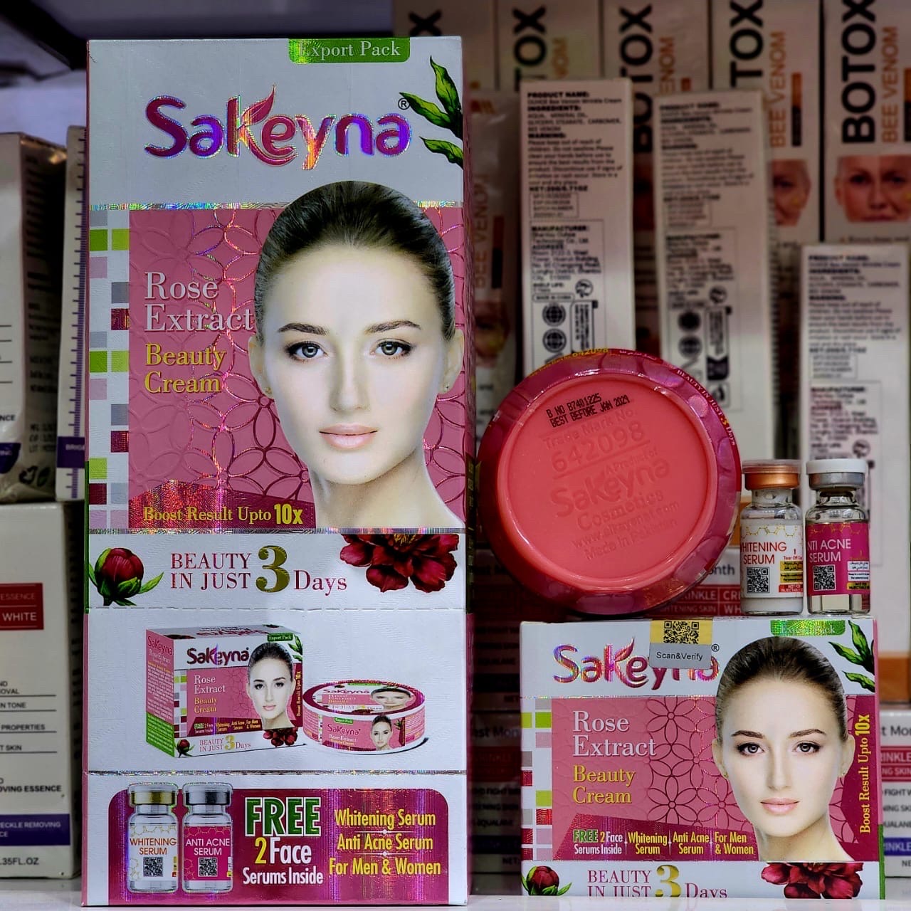 Sakeyna Rose Extract Beauty Cream & Serum Set - Image 1