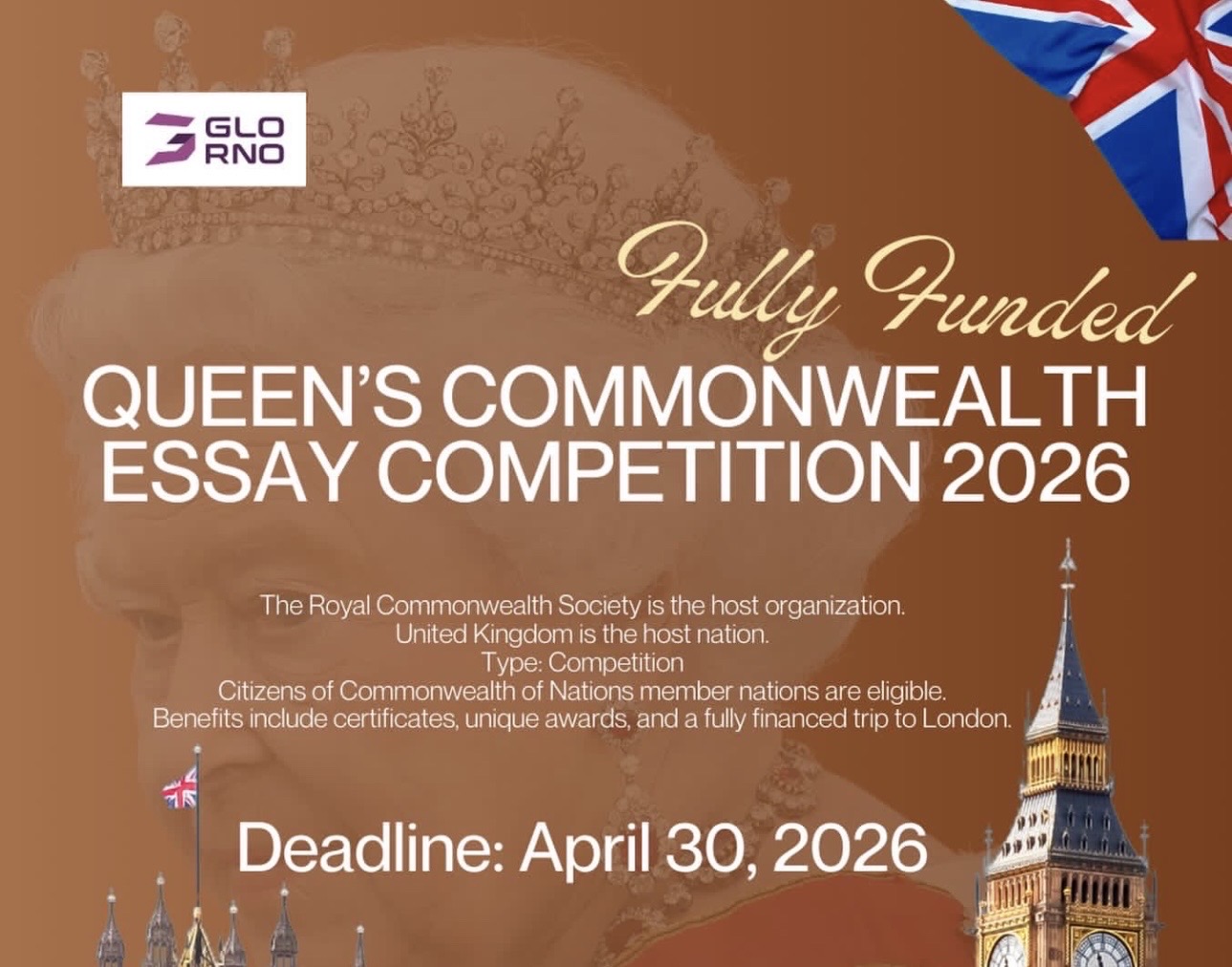 FULLY FUNDED OPPORTUNITYQUEEN’S COMMONWEALTH ESSAY COMPETITION 2026