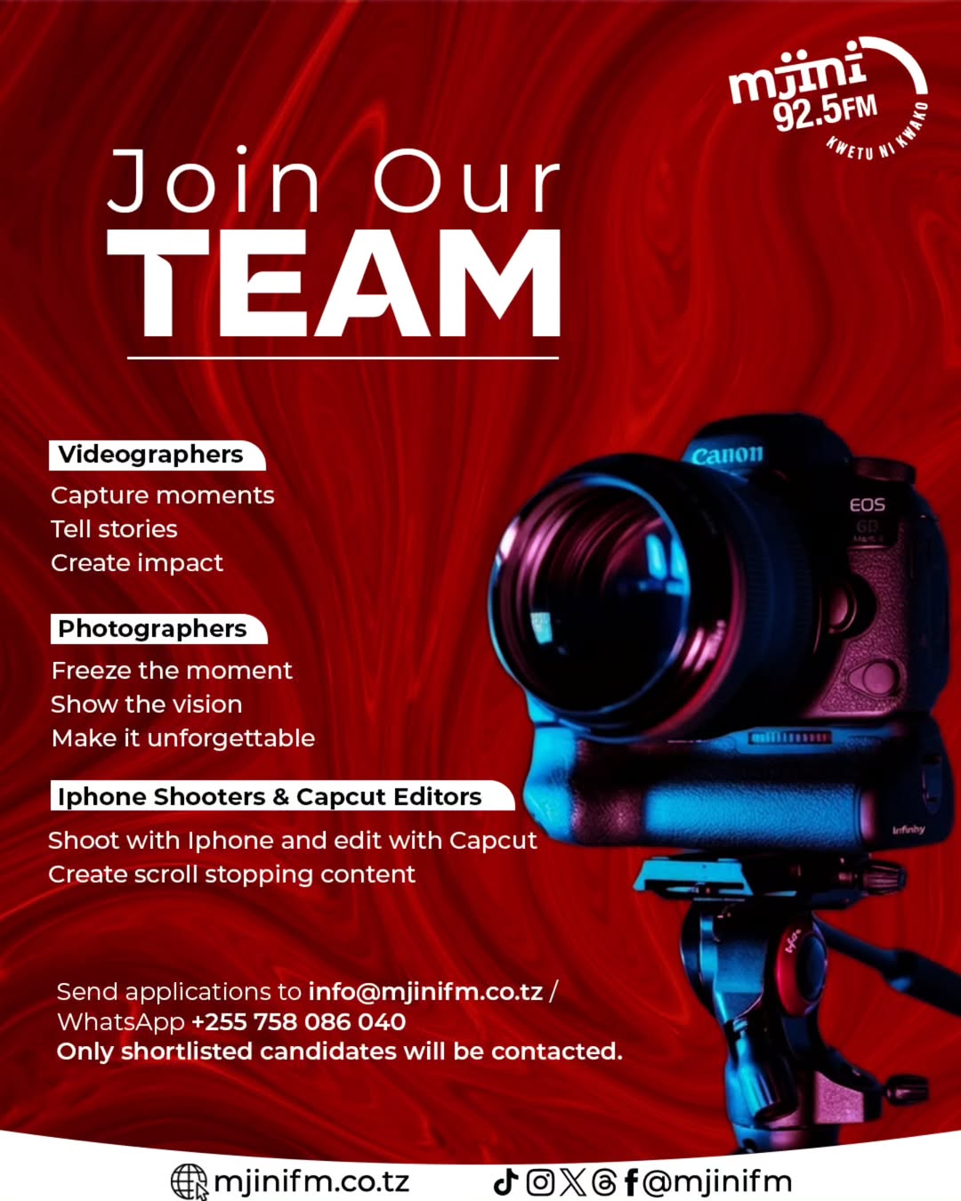 Mjini FM : VIDEOGRAPHER PHOTOGRAPHER