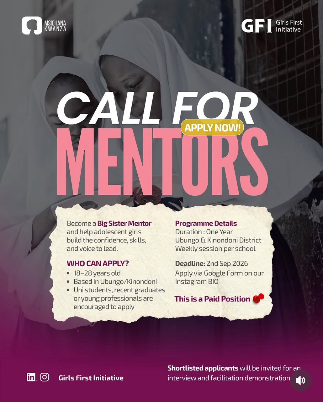 Call For Female Mentors