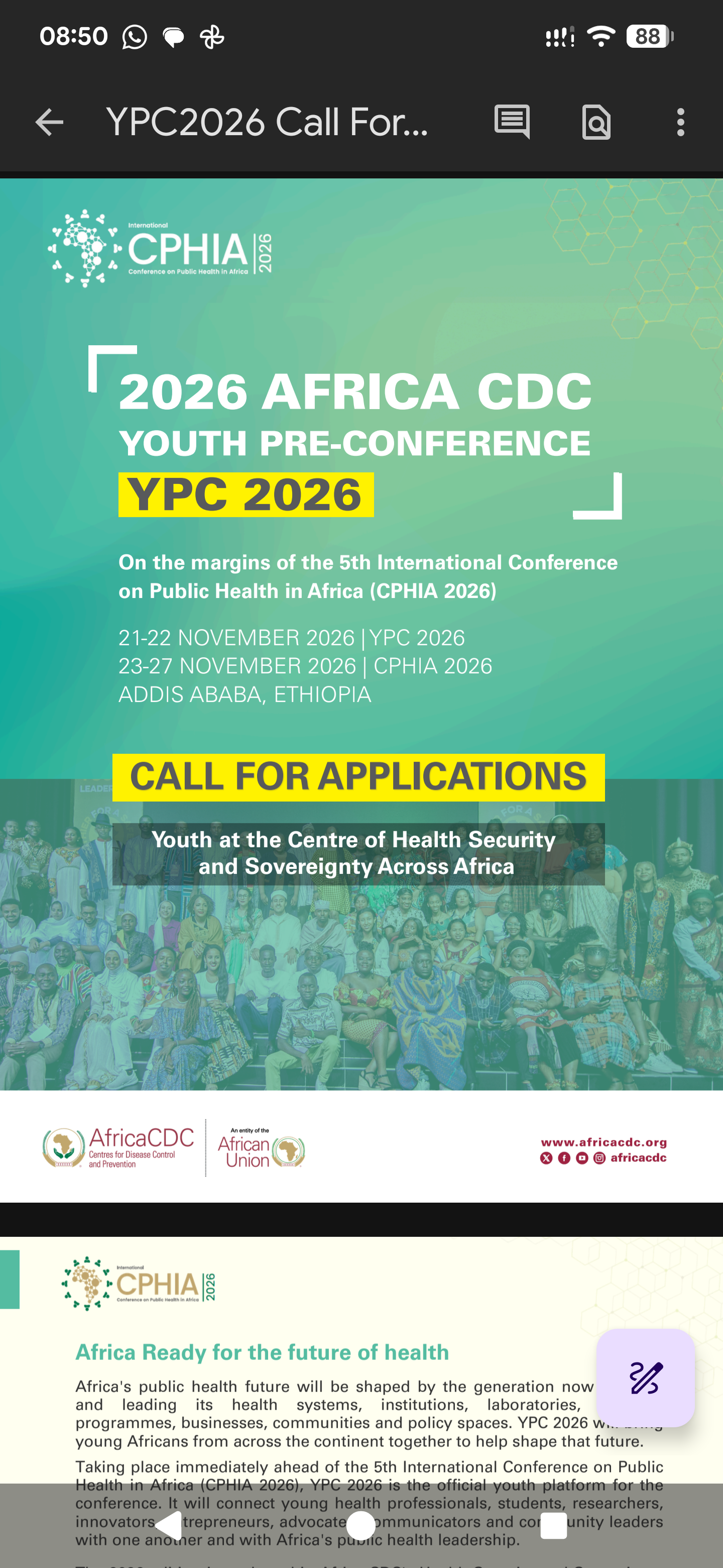 AFRICA CDCYOUTH PRE-CONFERENCEYPC 2026