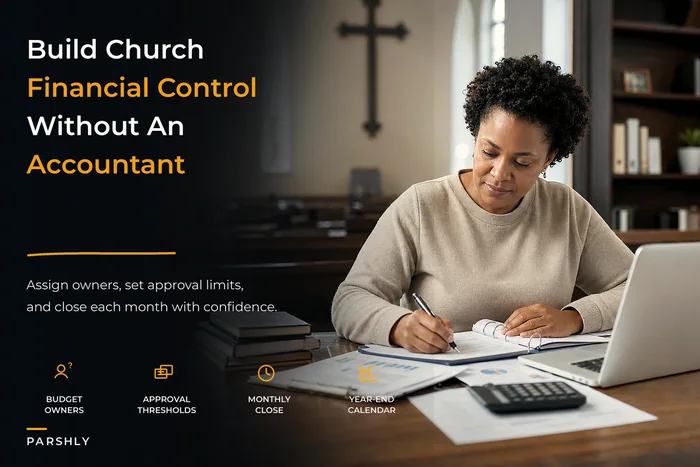 A non‑accountant finance governance playbook for small churches — owners, approval thresholds and a year‑end calendar