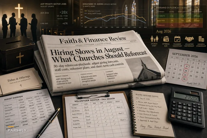 August Jobs Slowdown: What Church Leaders Should Do Now to Reforecast Giving, Staff Costs, and Volunteer Plans