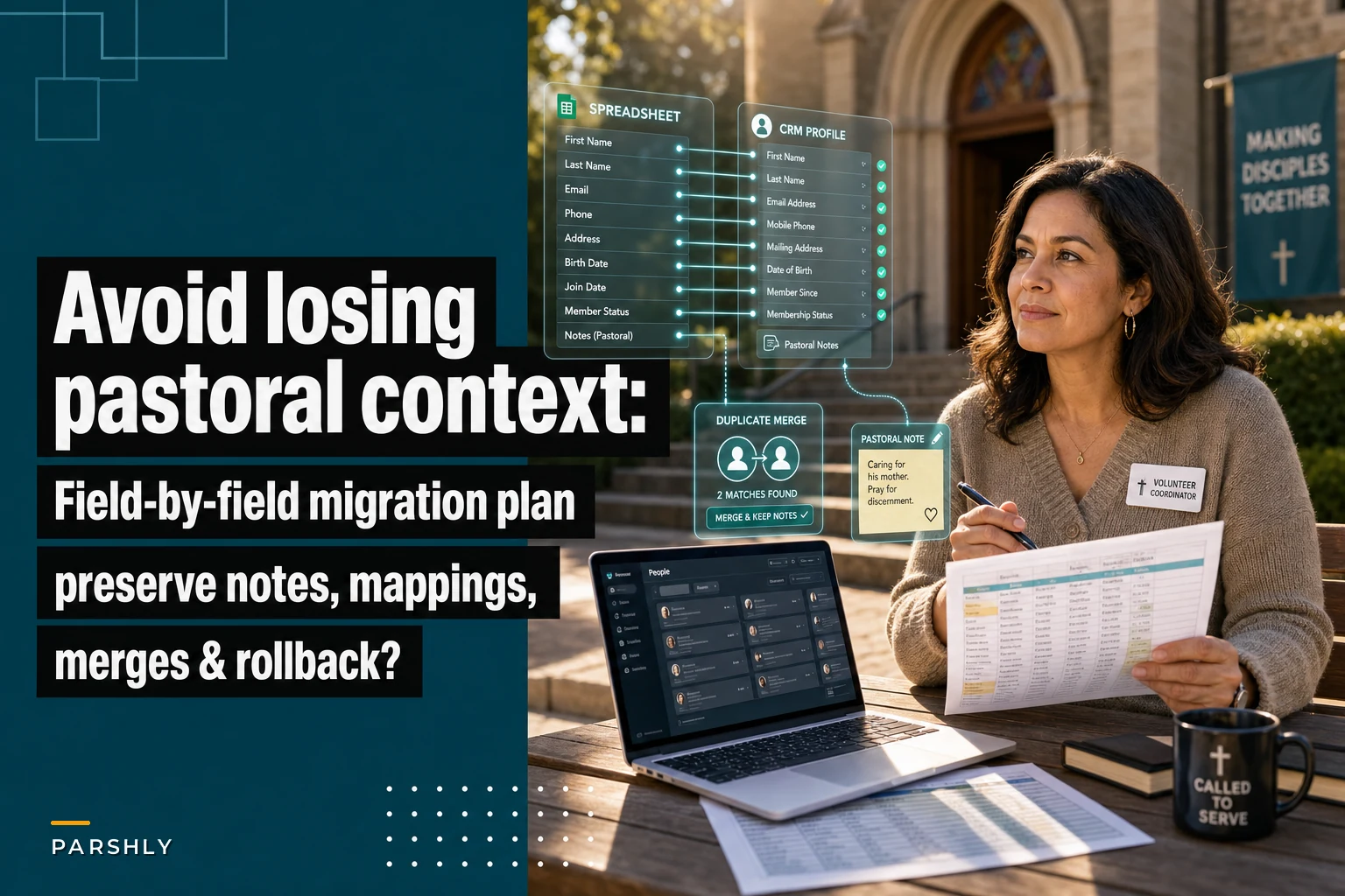 Avoid losing pastoral context: a field‑by‑field migration plan to move member data from spreadsheets to a CRM