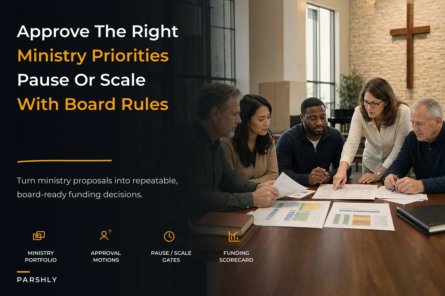 Church board decision framework for approval gates and ministry prioritization