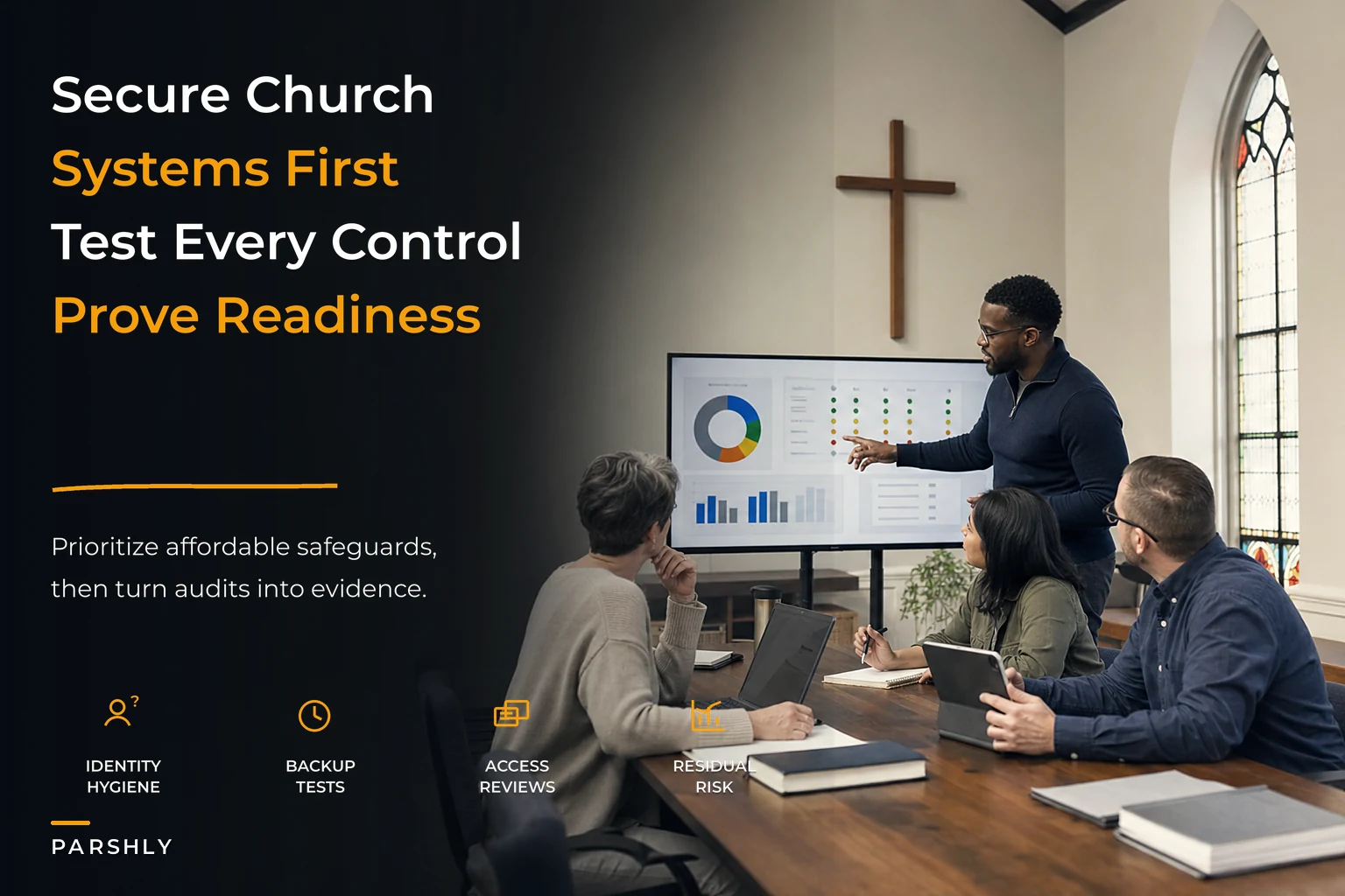 Church information security posture: prioritized controls and audit cadence