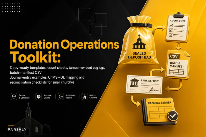 Donation Operations Toolkit: Copy‑ready templates, journal entries, checklists & batch manifest for small‑to‑mid churches
