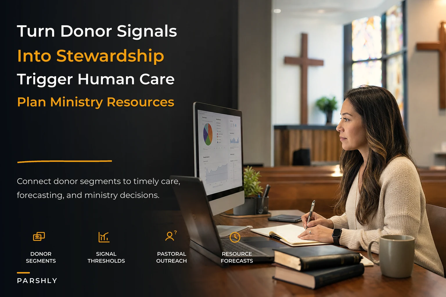 Donor analytics to stewardship operating model with action triggers