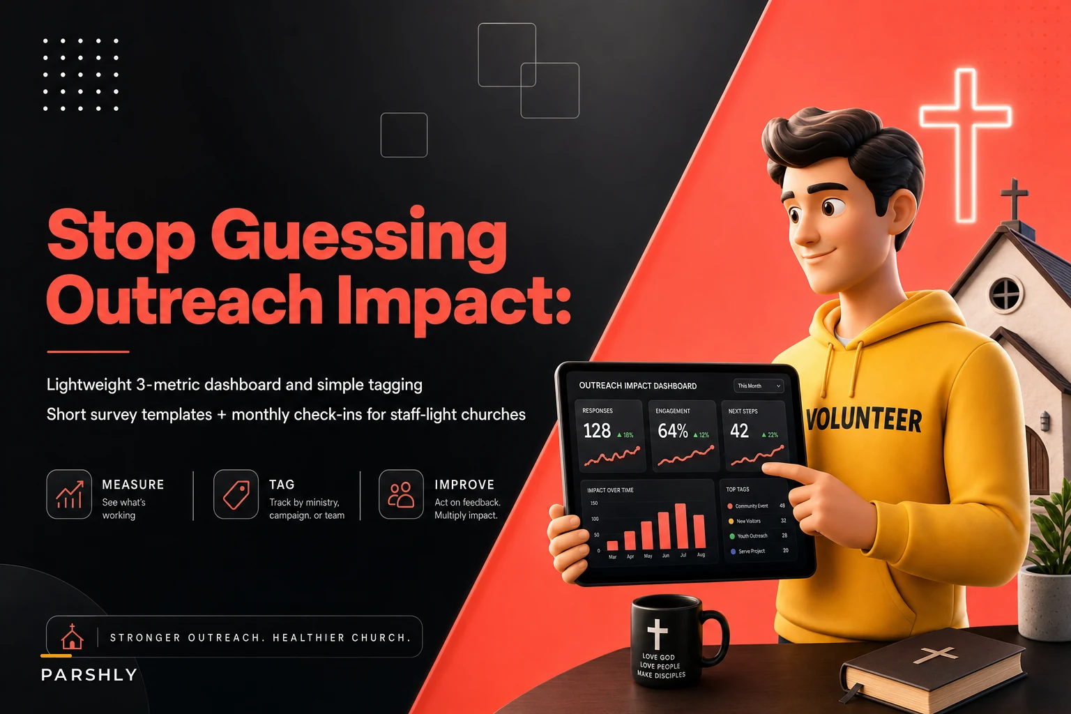 Stop guessing outreach impact: a lightweight 3-metric dashboard, tagging plan and short survey for staff-light churches